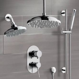 Shower Faucet Dual Shower Head Shower System with Handheld Remer DCS03